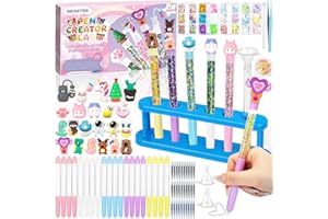 MKAKYES Laboratorio Delle Penne, Kit Creativo per Creare Penne con 82 Accessori, Lavoretti Creativi per Bambini, Idee Regalo per Ragazzi e Ragazze 5-12 Anni