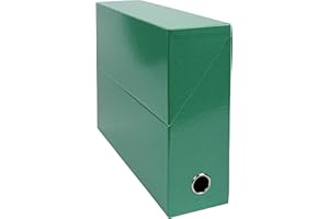 Exacompta Transfer Caja iderama cartón con papel impreso con pespunte, DIN A4, color verde oscuro