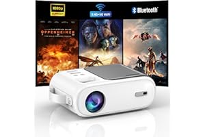 XIWBSY Mini Beamer, 5G WiFi Bluetooth Beamer Full HD 1080P Unterstützung, 9000 Lumen Heimkino Portable Projektor, Kompatibel mit TV Stick/X-Box/DVD/Laptop/Smartphone