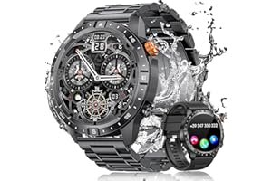 DEKELIFE Smartwatch Herren mit Telefonfunktion, 1,43" AMOLED Always-On Display Armbanduhr, 70+ Sportmodi Uhren Herren mit Herzfrequenz, SpO2, Schlafmonitor, IP68 Wasserdicht Android und iOS, Schwarz