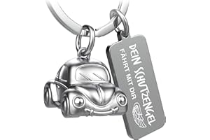 FABACH Llavero de coche con grabado – Ángel de la guarda llavero ángel para conductores – Regalo amuleto de la suerte coche regalos conducir cuidadosamente, tu ángel de la guarda conduce contigo