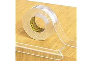 MILEQEE Clear Edge Protector Strip, 25mm×2m,Sharp Edge Wrap Cover Tape, Self Adhesive Protective Bumper Guards for Cabinet Door Desk Glass Table Bed Furniture, Kitchen Countertop, Waterproof