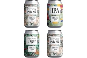 Jiddler's Tipple Craft Beers | Mixed Selection Box 4 x 330ml Cans | 1x Craft IPA, 2x Pale Ale 1x Lager | Gifts for Men | Lower Alcohol 3.8% ABV