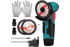 HUUPPHIP Mini Angle Grinder, Cordless Angle Grinder with Batteries and Polishing Sheet, Professional Electric Polishing Machine, Hand Grinder Power Tool for Cutting, Grinding and Polishing