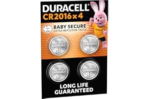DURACELL 2016 Litium-Knappcellsbatteri, 4 Pack, 3V, CR2016 | Passar små fjärrkontroller, vågar, kroppsnära teknik och medicinsk utrustning