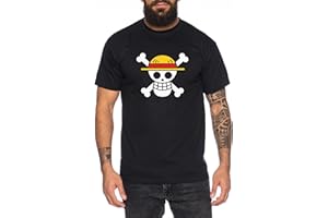 WHYKIKI Ruffy Logo T-Shirt pour Homme Luffy Zoro One Nami Lysop Piece