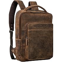 STILORD Tory Lederen Rugzak Groot Heren Dames Leer Laptop Rugtas 13 Inch Vintage Rugzakken Business Backpack Tas Reisrugzak Rugzak Met Laptopvak Kleur:luino - bruin