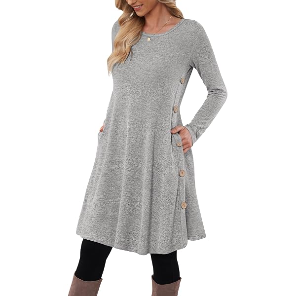 chinese dress ladies OFEEFAN Fall Dresses for Women 2025 Loose V Neck Tie Front A-Line Long  Sleeve T Shirt Casual Dress Beach Fashion Apricot S at Amazon Women's  Clothing store