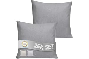 ‎INSPINOVIA INSPINOVIA Outdoor Cushion with Filling, Water-Repellent Decorative Cushion, Set of 2, 4 & 6, Garden Cushion, Lounge Cushion, 45 x 45 cm (Grey, Set of 2)