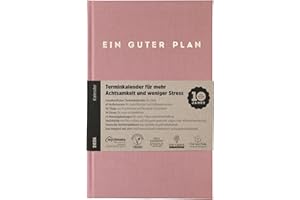 ‎EIN GUTER PLAN Ein guter Plan 2026 – Ganzheitlicher Terminkalender für mehr Achtsamkeit und weniger Stress – Nachhaltiger Wochenplaner mit 56 Achtsamkeitstipps und Zitaten fernab von Kitsch (Altrosa 2026)
