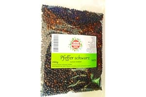 CRETAN FARMERS NATURAL PRODUCTS CRETAN FARMERS - Schwarzer Pfeffer - ganze Pfefferkörner 200g - Schwarzer ganzer ungemahlener Pfeffer - Passend für Pfeffermühlen