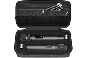 ANKHOH Drahtlose Mikrofonhülle für JBL Drahtlose Zwei Mikrofonsystem DIY Schaum Passt auch zum Singen für TONOR für Shure für Bietrun für ALPOWL, Reciver, Audiokabel, Netzkabel- Small(Nur Box)(schwarz)