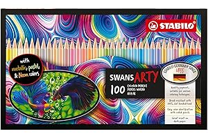 STABILO swans - ARTY - Matita colorata - Set da 100 matite colorate - 27 colori Pastello, 4 colori Neon, 9 colori Metallizzati