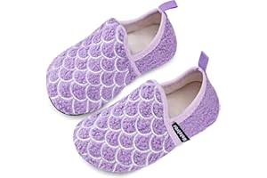 WATELVES Slippers Kids Boys Girls Slipper Winter Warm Furry Slipper Socks with Non-Slip Sole for Indoor