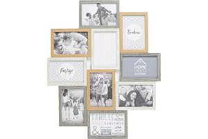 Home Deco Factory HD4213 ramka na zdjęcia, drewno, beżowa/brązowa, 47 cm x 2,8 cm x 56 cm