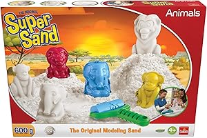 Goliath - Super Sand - Pack 3 en 1 - Sable Magique Avec Jouets Et Moules Animaux - Jeu de Sable comme de la Pâte à Modeler - Doux au Toucher - Ne Sèche Pas - Loisir Créatif pour Enfants - Dès 4 ans