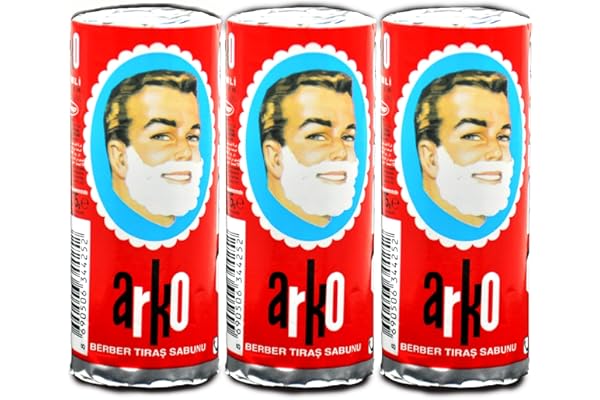 Stick de savon à barbe ARKO idéal pour les hommes aimant le rasage traditionnel! (3 sticks)