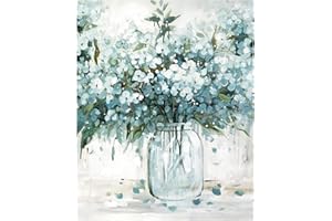 lxmydm Malen nach Zahlen Erwachsene – Blumen-DIY paint by numbers 3 Pinsel und Acrylfarbe, Heimdekoration, Geschenk, 40 x 50 cm (Rahmenlos)