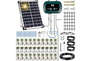 ZQEJEFD Solar Bewässerungssystem, Automatische Bewässerungssystem Garten für 30 Topfpflanzen, Tröpfchenbewässerung System mit Timer und 35M Schlauch für Garten,Balkon Pflanzen,Kübelpflanzen im Freien