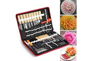 JIAN YA NA Jianyana, set di 80 attrezzi per l'intaglio, l'incisione e la scultura di verdura, frutta, cibo e legno, un kit portatile da veri chef