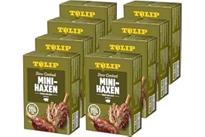 8x TULIP 500 g Mini-Haxe | Nach Slow Cooked Prinzip vorgegart | Vakuumverpackt | einfach im Backofen oder auf dem Grill zubereiten | in ca. 20-25 Minuten fertig | Schweinshaxe ohne Kühlung