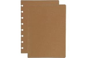 PATIKIL 1 Set Leather Discbound Notebook Cover, 6.3" x 8.66" A5 Size Disc Planner Cover for Disc Notebook Office Product, Brown