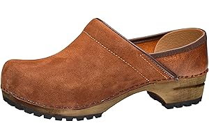 Sanita Nanna | Zuecos Cerrados | Producto Artesanal Original para Mujer | Zuecos de Piel con Suela de Madera