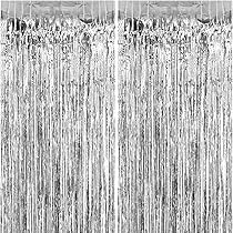 Lot De 2 Guirlandes Décoratives Disco Argentées à Paillettes - Guirlande Déco