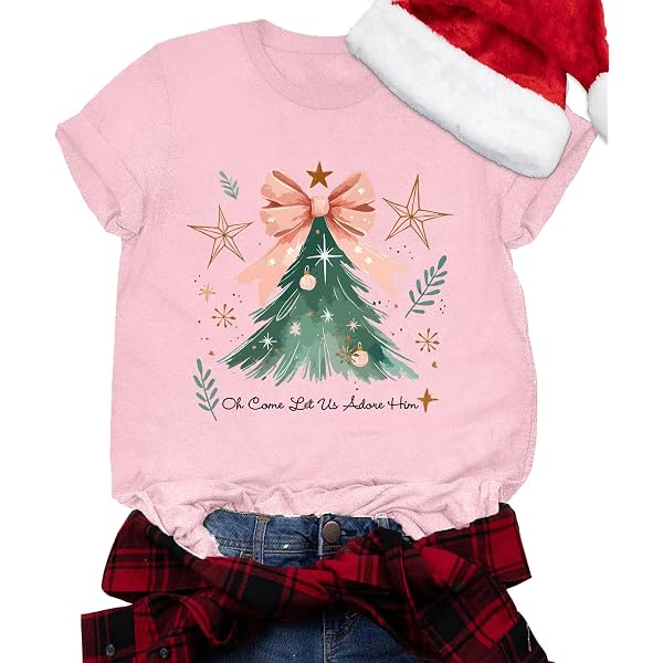 T-shirt Noël Femme Manches 3/4 - Motif Joyeux Fête, Confortable, Idée Cadeau