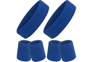 ONUPGO Lot de 6 Bandeaux Anti-Transpiration - Pour Femme, Homme, Fille, Garçon - Entraînement de Gym et Yoga - Bracelets de Sport Super Confortables