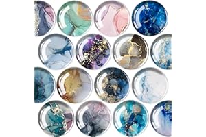 JJ PRIME - 16 Pcs Fridge Magnets | Round Fridge Magnet | Mini Fridge Accessories | Craft Magnets | Small Magnets for Whiteboard, Office. Kitchen and School (Marbles Design B)