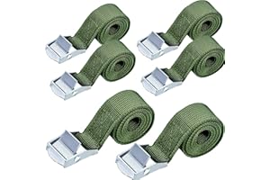 HAOSEA 6Pcs Ratchet Tie Down Straps 1m Lashing Straps 250kg(550lbs) Heavy Duty Tensioning Belts Adjustable Lashing Straps for Motorcycle Trucks Trailer Luggage Cargo Green