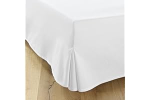 DAHLICA COPRIRETE 160x200 BIANCO - 4 VOLANTI DA 38 CM PER LETTO 160x200 CON RETE - Gonna da letto 160x200 - Made in Europe - Protezione rete 160x200 - Fodera rete 160x200