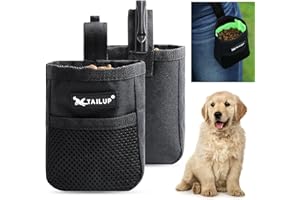 Realure Borsa Addestramento Cane, Porta Snack Cane con Clip di Fissaggio, Sacchetto Addestramento Cane, Porta Crocchette per Cani Addestramento, Porta Premi per Cani, Adatto all'Uso Esterno (Nero)