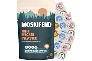 MOSKIFEND Mückenschutzplfaster für kinder Babys und Erwachsene (mit Citronella gegen mücken) Mückenschutz Plfaster für unterwegs - anti mücken aufkleber V1