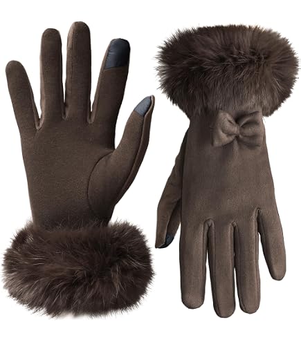HOLDINA Gants Hiver Chauds Imperméables Femme - Cuir Antidérapant, Écran Tactile, Doublure Polaire - Rouge, S