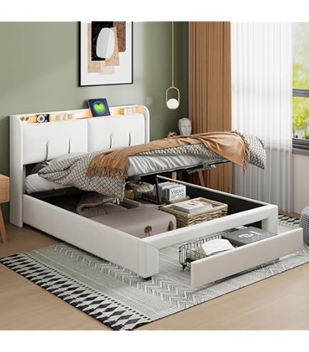 Letto Matrimoniale 160x200 Cm - Imbottito, Testiera Regolabile, Rete A Doghe, Lino Grigio - Foto 8