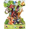 SANTORO Swing Card, 3D Pop Up Greeting Card - Forest Animals - For Boys, Girls, Kids, Family, Birthday, Woodland Animal Lovers