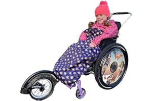 ‎BUNDLEBEAN 100% wasserdichter, weicher fleecegefütterter Rollstuhlüberzug | Universelle Passform für Rollstühle und Reha-Buggys | Kindergröße