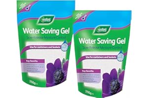 Plant Water Saving Retention Gel - Pack of 2 x 250g Slow Release Garden Compost Moisture Control for Outdoor Plants, Houseplants, Flowerbeds or Vegetable Plots with Topline Card.