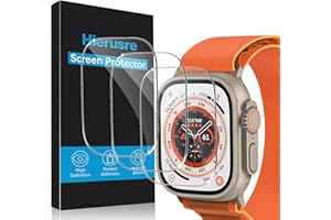 Hierusre [3 Pack] Screen Protector for Apple Watch Ultra 2 49mm, Tempered Glass Protector Screen for iWatch Ultra Scratch Resistant HD Clear Touch Sensitive Bubble Free