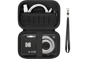 Supmay Carrying Case Compatible with Kodak PIXPRO FZ45 / FZ55 / FZ53 / FZ43 16MP Digital Camera, Vlogging Camera Storage Holder Bag with Mesh Pocket for USB Cable, Battery, SD Card, Black