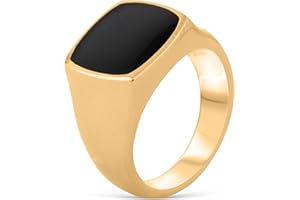 Akitsune Opus Anillo | Design-Anillo Mujer Hombre Acero Inoxidable Grande Minimalista Victorias - Negro Mate Oro Plata