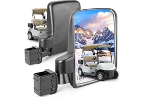 ‎10L0L 10L0L Golf Cart Spiegel ohne Bohren faltbar Seite Rückansicht Spiegel HD Glas für Club Car EZGO und Yamaha Golf Buggy Klappspiegel