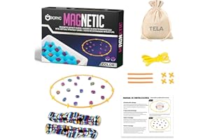 BIORYC ® Juego de Ajedrez Magnético Multicolor (20 imanes) + Bolsa de Tela + Varillas + Enlaces + Tablero de Esponja | Juegos de Mesa Imanes y Cuerda | El Juego de 2025