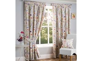 Sundour Hampshire Pencil Pleat Curtains, Half Panama Polycotton, Multi (46 x 54)