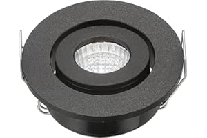 JOYINLED Non-Dimmable 10 x Mini spots LED encastrés 3W Blanc Froid, COB Mini Spot LED pour Vitrine Station Intérieur Éclairage Plaque de plâtre Incl.Seperated Transformateur(noir, 6000K)