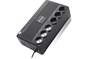 L-LINK Sistema de Alimentación ininterrumpida SAI | 6 Salidas Schuko | SAI para PC con Potencia 700VA y tecnología Off-Line | Protección con Monitorización Inteligente y Función de Apagado sin Carga