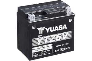 Yuasa YTZ6V 12V 90 CCA högpresterande underhållsfri AGM VRLA motorcykelbatteri