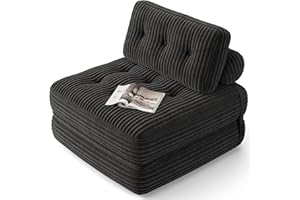 Xbro Sofá Cama Plegable con Respaldo Reclinable, Sillón Convertible en Cama 2 en 1 Portátil para Espacios Pequeños, Tela de Pana con Relleno de Espuma, 190 x 85 cm Desplegado